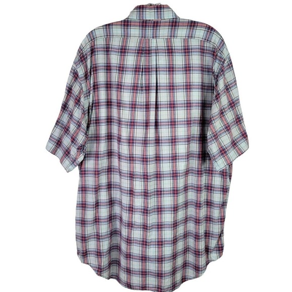 Polo Ralph Lauren Oxford Men's L Red Plaid SS Button Down Shirt Twill Blake - Picture 3 of 10